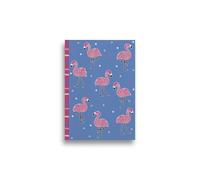 Eurowrap A5 Lined Notepad - 100 Sheets, Pink Flamingo Design on Blue Cover, Perfect for Notes, Journaling, and Organisation