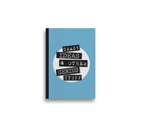 Eurowrap A5 Notebook - Crazy Ideas & Genius Stuff Design - Ruled Pages, Flexible Cover with Black Inside Cover - 100 Sheets