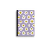 Eurowrap A5 Smiley Daisy Notebook - Cute Floral Design with Lined Pages & Yellow Inside Cover - Fun Stationery Gift - 100 Sheets