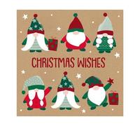 Eurowrap Assorted Christmas Cards Xmas Gnomes Gonks, 2 Cute Designs Merry Christmas and Christmas Wishes - Pack of 12
