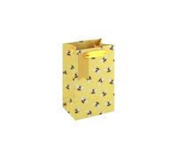 Eurowrap Bee Print Small Gift Bags Pack of 3 - Yellow Present Bags with Bumblebee Pattern, Silk Handles & Tags - Gift Bags for Girls, Women, Birthday, Mother’s Day & Valentine’s Day