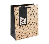 Eurowrap Best Dad Ever Father's Day Large Kraft Gift Bag 33cm, Cream and Black