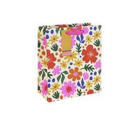 Eurowrap - Bright Floral Gift Bag - FSC Certified Present Sacks - Medium Gift Bags for Presents - Multipurpose Gift Packaging - Anniversary, Valentines, and Birthday - 1