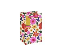 Eurowrap - Bright Floral Perfume Gift Bag - FSC Certified Present Sacks - Perfume Gift Bag for Perfume Bottle - Gift Packaging - Anniversary, Valentines, and Birthday - 1