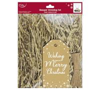 Eurowrap Brown Kraft Christmas Hamper Dressing Set Xmas Hamper Straw Tissue Gift Wrapping Present