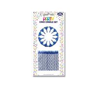 Eurowrap Cake Candle Set Blue Pack of 6 12627-BCC