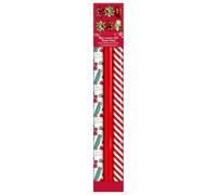 Eurowrap Candy Cane Metallic Gift Wrap Set - 9 Piece Luxury Christmas Wrapping Kit with 3 Rolls, Bows & Ribbon - Premium FSC Mix Metallic Paper for Festive Presents