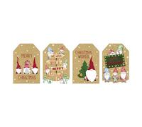 Eurowrap Christmas Brown Kraft Gift Tags Xmas Pack of 20, 4 Assorted Designs, Eco Friendly Made from 100% Recyclable Paper Gonk Design