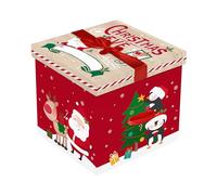 Eurowrap Christmas Eve Delivery Gift Box Square Shape Gift Set Keepsake Xmas North Pole Presents Personalise with Stickers Included