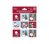 Eurowrap Christmas Handcrafted Gift Tags Xmas Pack of 18, 6 Assorted Designs Cute Character Theme