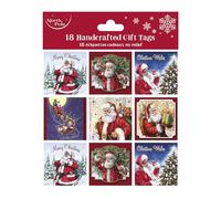 Eurowrap Christmas Handcrafted Gift Tags Xmas Pack of 18, 6 Assorted Designs Traditional Santa Theme
