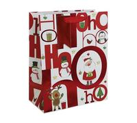 Eurowrap Christmas HoHoHo Santa Gift Bag with Red Gift Tag Xmas Gift Wrap Large