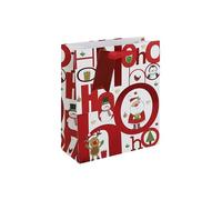 Eurowrap Christmas HoHoHo Santa Gift Bag with Red Gift Tag Xmas Gift Wrap Medium