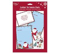 Eurowrap Christmas Letter to Santa Pack - Santa Grotto, Christmas Wish List, Santa Letter, Stocking Filler - Includes 2 Letters, 1 Envelope, 1 Pencil and 1 Sheet of Stickers