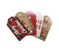 Eurowrap Christmas Pack of 40 Gift Tags Xmas, 5 Assorted Designs, Contemporary Designs