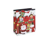 Eurowrap Christmas Santas Grotto Gift Bag with Present Gift Tag Xmas Gift Wrap Reindeer Snowman Penguin Medium