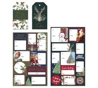 Eurowrap Christmas Sticker and Gift Tag Set Xmas - Pack of 4 Luggage Gift Tags and 51 Sticker Gift Tag Labels - Assorted Traditional Designs - Gift Tags for Presents - Gift Wrap for Christmas