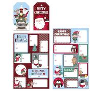 Eurowrap Christmas Sticker and Gift Tag Set Xmas - Pack of 4 Luggage Gift Tags and 51 Sticker Gift Tag Labels - Assorted Cute Designs - Gift Tags for Presents - Gift Wrap for Christmas