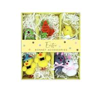 Eurowrap Easter Bonnet Accessories Kit - Chicks, Bunnies, Ladybug, Carrots & Daisies for Bonnet Decorating & Crafts