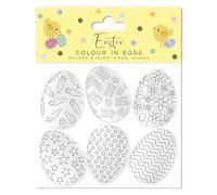 Eurowrap Easter Colour In Eggs Craft Set with 6 Pre-Strung Hanging Eggs for Children - Fun Creative Easter Activity for Decorating, School Crafts, Home Displays and Seasonal Art Projects