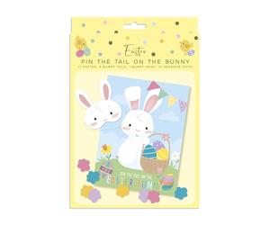 Eurowrap Easter Pin The Tail on The Bunny Party Game for Kids - Fun Easter Activity Game with Poster Mask and Bunny Tails - Ideal for Easter Parties Classroom Games and Family Fun