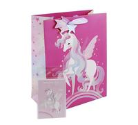 Eurowrap Fairytale Have a Magical Day Gift Bag With Gift Tag and Greeting Card Girls Pink Birthday Gift Wrap Occasion Present Large
