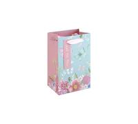 Eurowrap Floral Butterfly Small Gift Bags Pack of 3 - Present Bags with Watercolour Flowers, Foil Finish & Grosgrain Ribbon Handles - Gift Bags for Girls, Women, Birthday & Valentine’s Day