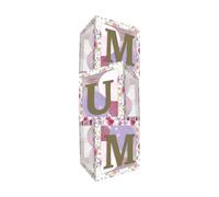 Eurowrap Floral Mum Balloon Boxes - Mother's Day Balloon Display Set with Floral Design, Adhesive Letters & 12 Balloons - Perfect for any Mum Celebration including Birthday Parties