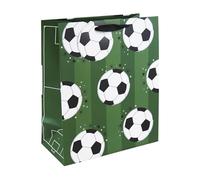 Eurowrap Football Gift Bag With Gift Tag - Gift Bag for Him, Her, Birthdays, Kids, Boys, Girls - Football Themed Boys Happy Birthday Gift Wrap Occasion Present - Large Size