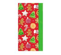 Eurowrap Gingerbread 8 Sheet Tissue Paper - 4 Sheets Green & 4 Sheets Gingerbread Print - 50 x 70 cm FSC Mix - Christmas Wrapping & Craft