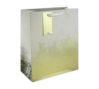 Eurowrap Gold/Cream Distressed Gift Bag With Gift Tag - Gift Bag for Him, Her, Christmas, Weddings, Birthdays, Mother's Day - Birthday Gift Wrap Occasion Present - Large Size