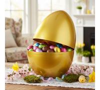 Eurowrap Gold Extra Large Jumbo Plastic Refillable Easter Egg 35.6cm - Giant Fillable Easter Egg for Hunts, Gifts, Toys & Treats