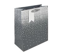 Eurowrap Grey Stars Ombre Gift Bag With Gift Tag - Gift Bag for Him, Her, Christmas, Weddings, Birthdays, Father's Day - Birthday Gift Wrap Occasion Present - Large Size
