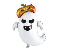 Eurowrap Halloween Ghost Balloon Foil Helium or Air Filled Decoration With Inflating Straw and Ribbon