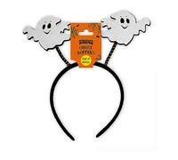 Eurowrap Halloween Light Up Head Boppers Headband Hat Scary Ghost Bat Pumpkin Accessories (Ghost)
