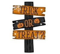 Eurowrap Halloween Trick or Treat Sign Set - 5-Piece Hanging Decoration with Eyelet Movement - Spooky Reusable Wall Display for Halloween Parties