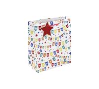 Eurowrap Happy Birthday Banners Gift Bag With Gift Tag Unisex Kids Adults Birthday Gift Wrap Occasion Present Medium