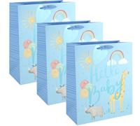 Eurowrap Hello Baby Boy Blue Large Gift Bags Pack of 3 with Gift Tags