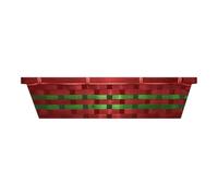 Eurowrap Large Red & Green Woven Hamper Basket 42cm - Festive Bamboo Gift Basket for Christmas Hampers, Food Gifts, Displays & Seasonal Décor - Strong Reusable Presentation Basket for Gifting