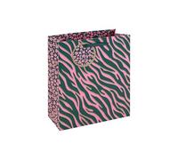 Eurowrap Leopard Print Pink Medium Gift Bags Pack of 6 with Ribbon Handles and Matching Gift Tags, Gift Bags for Birthdays
