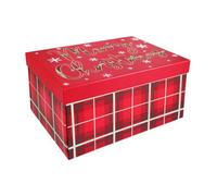Eurowrap Medium Flat Pack Trunk Tartan Christmas Gift Box