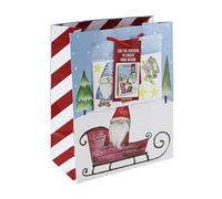 Eurowrap Merry Christmas DIY Gonk Gift Bag with Gift Tag and Stickers to Decorate Xmas Gift Wrap Large