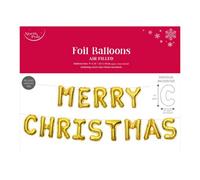 Eurowrap Merry Christmas Letter Gold Foil Balloons