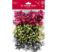 Eurowrap Metallic Christmas Gift Bow (Pack of 16) (One Size) (Red/Gold/Silver)