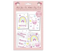 Eurowrap Mother's Day Make Your Own Card - Create 2 Custom Cards with Stickers, Pom-Poms & Adhesive Tabs - Includes Cards & Envelopes
