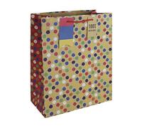 Eurowrap Multi Spots Brown Kraft Paper Gift Bag Made from 100% Recycled Paper With Gift Tag Birthday Occassions Large