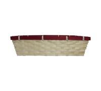 Eurowrap Natural Hamper Basket - Woven Gift Basket with Red Trim - 42 x 29 x 10 cm - Create Your Own Hamper for Christmas, Food & Drink Gifts, Storage or Display