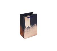 Eurowrap Navy/Copper Distressed Gift Bag With Gift Tag - Gift Bag for Him, Her, Christmas, Weddings, Birthdays, Father's Day - Birthday Gift Wrap Occasion Present - Small Size