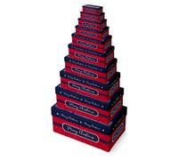Eurowrap Pack Of 10 Flying Santa Oblong Christmas Nested Boxes