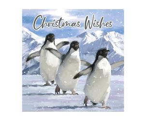 Eurowrap Pack of 12 Assorted Christmas Cards Xmas Arctic Animals Penguin Polar Bear, 2 Designs Merry Christmas and Christmas Wishes Eco Friendly Packaging 100% Recyclable